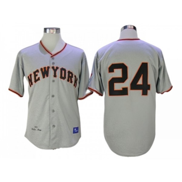 San Francisco Giants #24 Willie Mays Gray 1951 Throwback Jersey