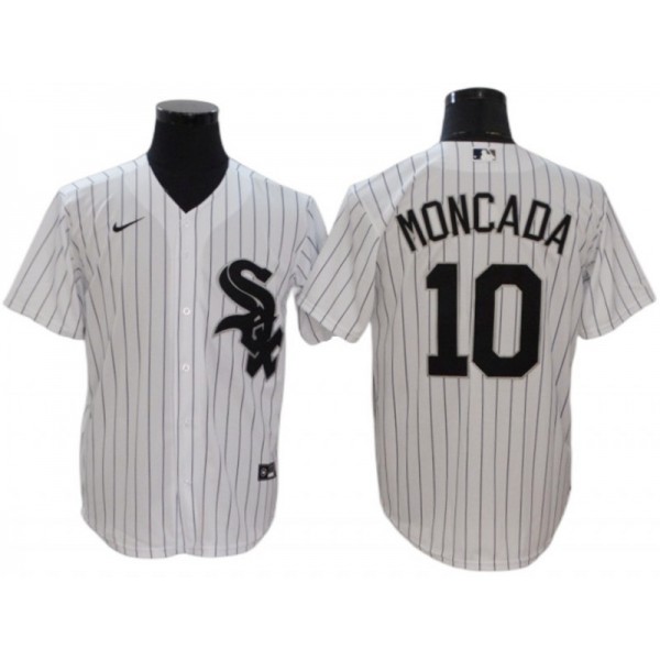 Chicago White Sox #10 Yoan Moncada White Home Cool Base Jersey