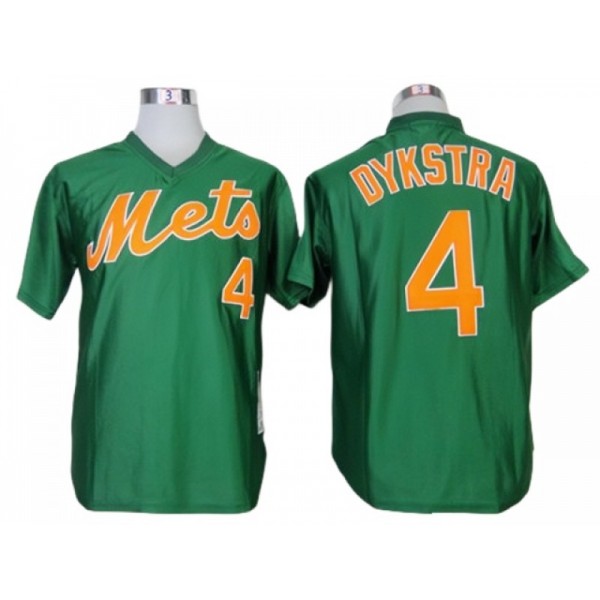 New York Mets #4 Lenny Dykstra Green Throwback Jersey