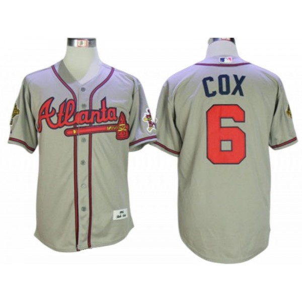 Atlanta Braves #6 Bobby Cox Gray 1995 Throwback Jersey