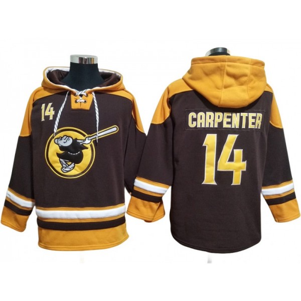 San Diego Padres #14 Matt Carpenter Brown Pullover Hoodie Jersey