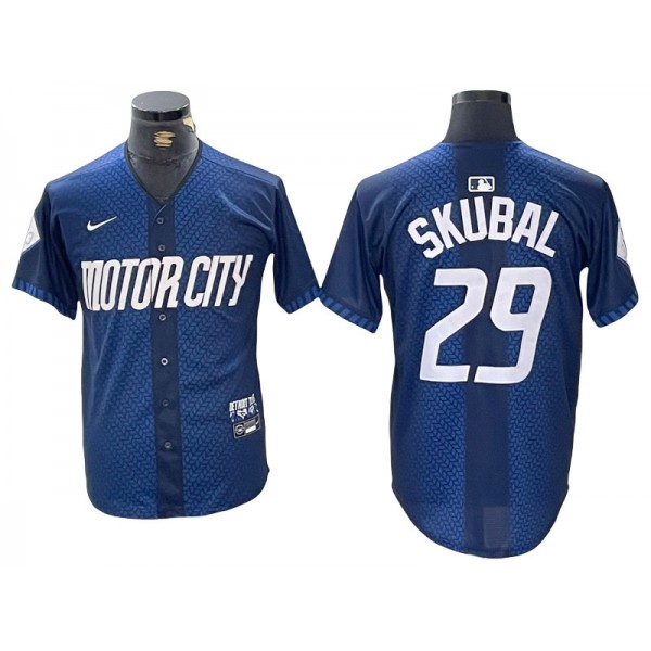 Detroit Tigers #29 Tarik Skubal Navy 2024 City Connect Limited Jersey