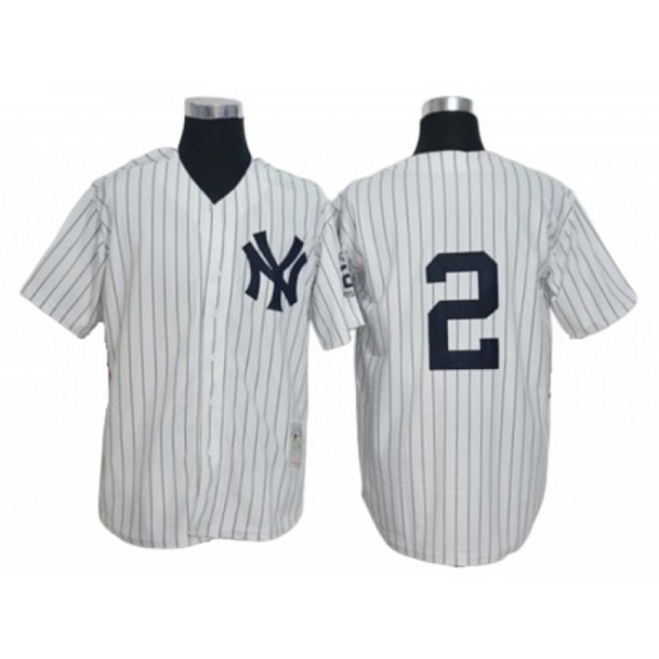 New York Yankees #2 Derek Jeter White Throwback Jersey