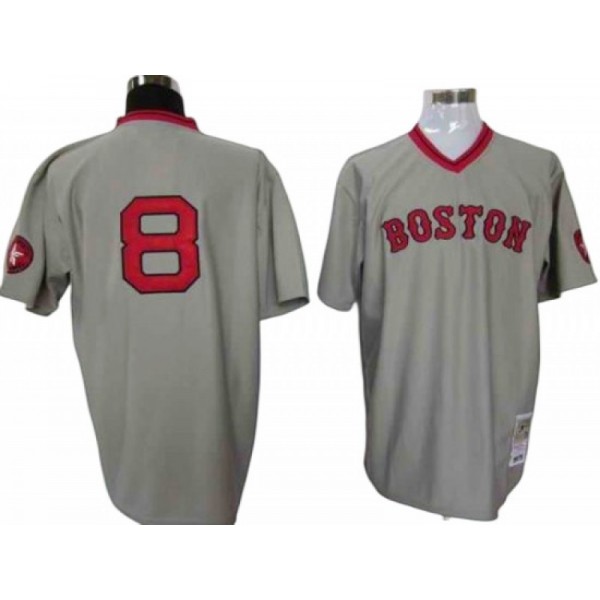 Boston Red Sox #8 Carl Yastrzemski Gray 1975 Throwback Jersey