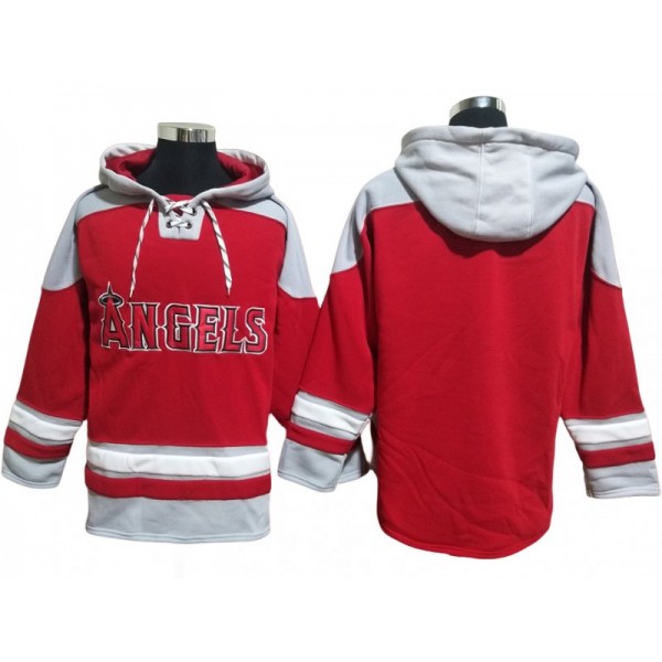 Los Angeles Angels Red Pullover Hoodie Jersey