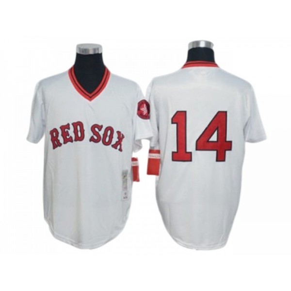 Boston Red Sox #14 Jim Rice White 1975 Throwback Jersey