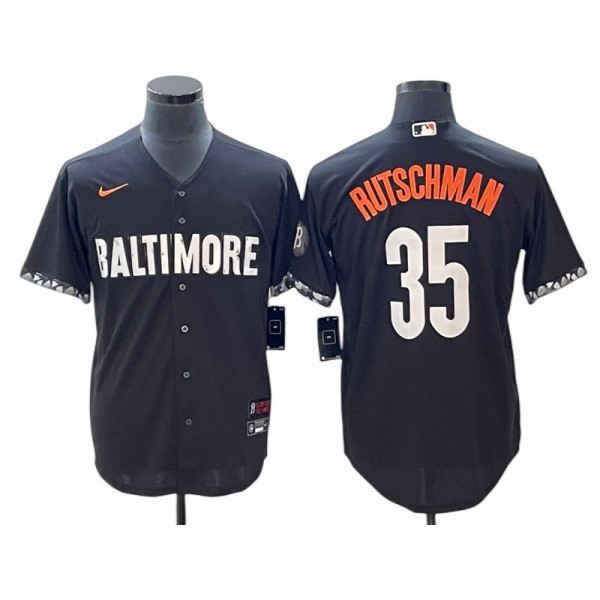 Baltimore Orioles #35 Adley Rutschman Black 2023 City Connect Jersey