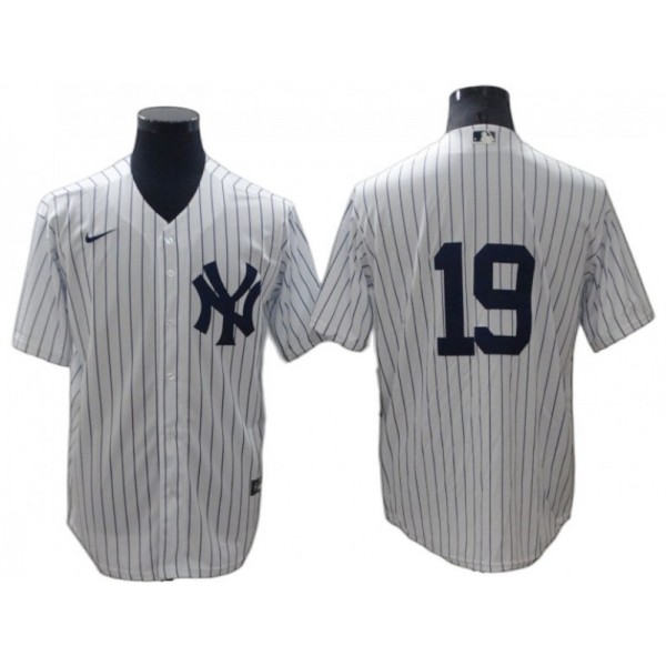 New York Yankees #19 White Home Cool Base Jersey