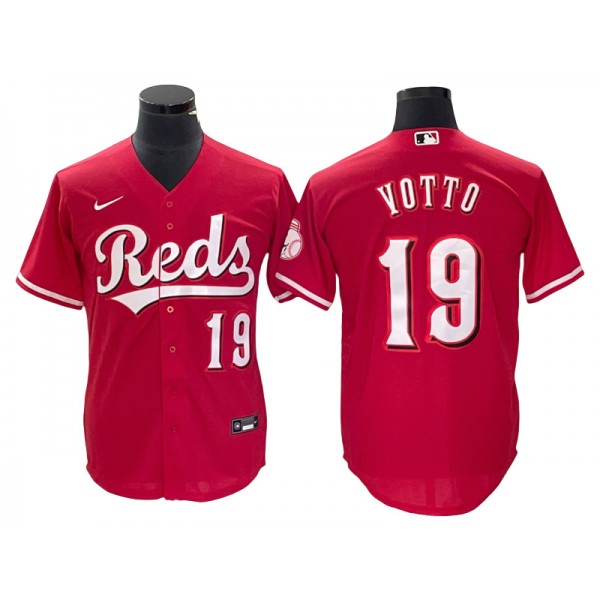 Cincinnati Reds #19 Joey Votto Red Alternate Cool Base Jersey