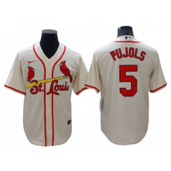 St. Louis Cardinals #5 Albert Pujols Cream Alternate Cool Base Jersey