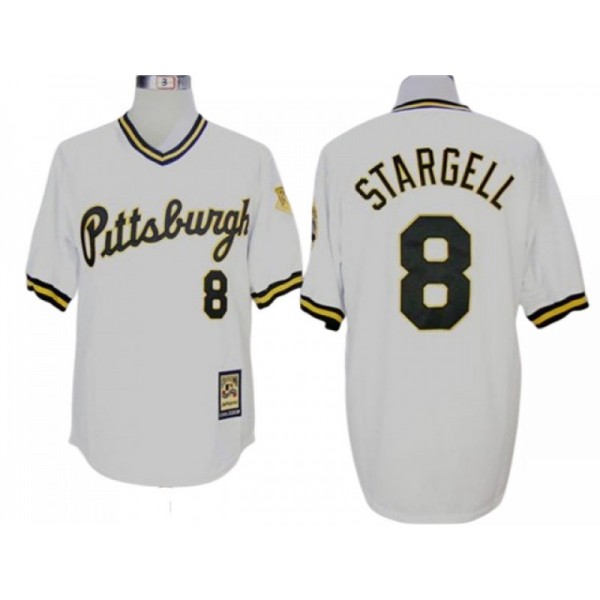 Pittsburgh Pirates #8 Willie Stargell White Cooperstown Collection Throwback Jersey