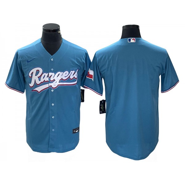 Texas Rangers Blank Light Blue Cool Base Jersey