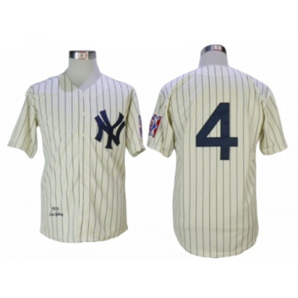 New York Yankees #4 Lou Gehrig Cream 1939 Throwback Jersey