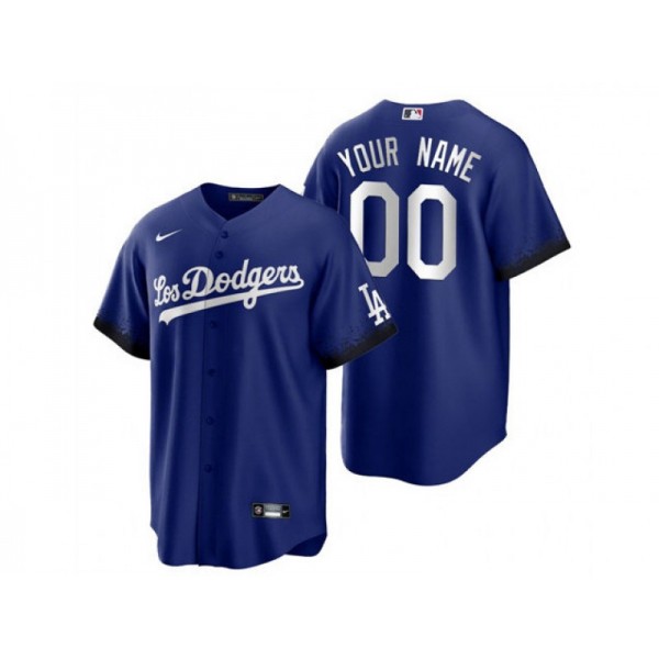 Los Angeles Dodgers #00 Royal City Connect Cool Base Custom Jersey