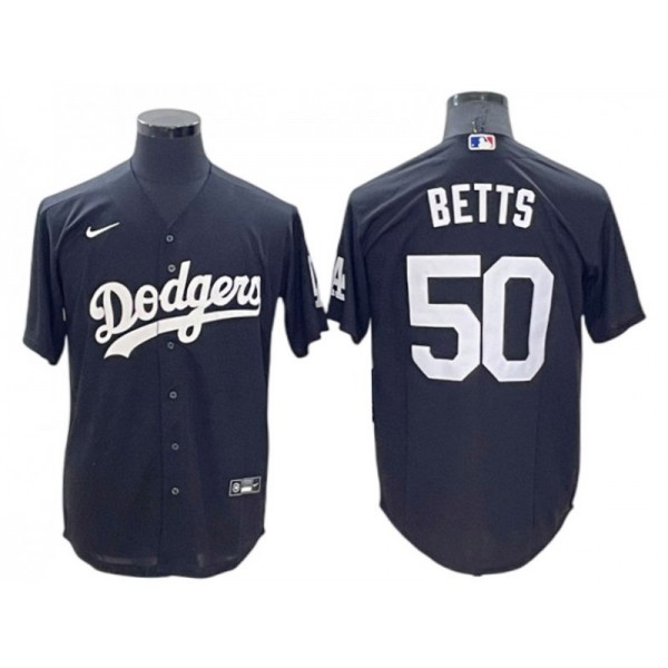 Los Angeles Dodgers #50 Mookie Betts Black Cool Base Jersey