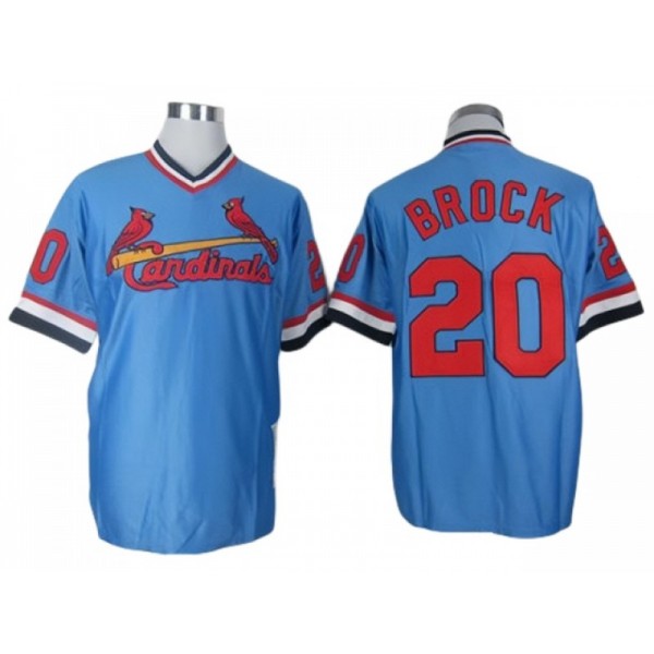 St. Louis Cardinals #20 Lou Brock Light Blue 1979 Throwback Jersey