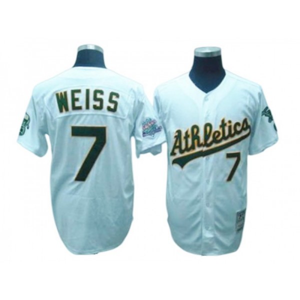 Oakland Athletics #7 Walt Weiss White Home Throwback Jersey