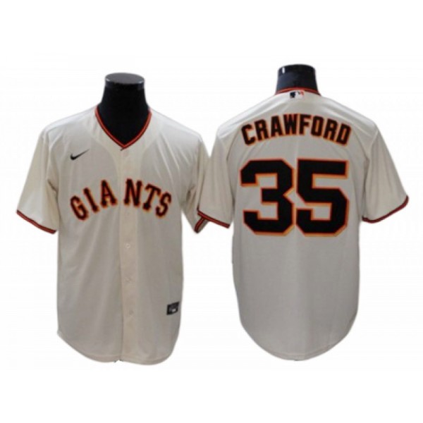 San Francisco Giants #35 Brandon Crawford Cream Home Cool Base Jersey