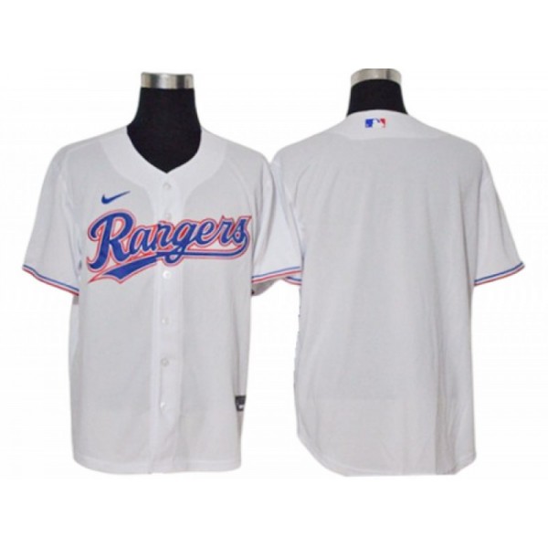 Texas Rangers Blank White Home Cool Base  Jersey