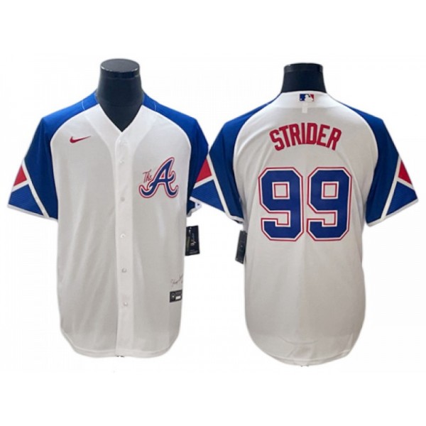 Atlanta Braves #99 Spencer Strider White 2023 City Connect Jersey