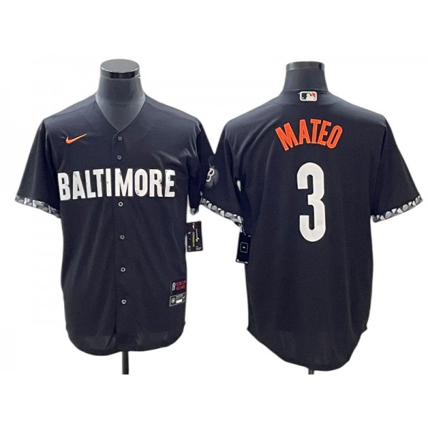 Baltimore Orioles #3 Jorge Mateo Black 2023 City Connect Jersey