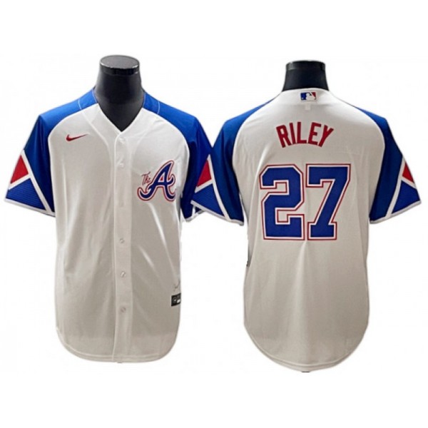 Atlanta Braves #27 Austin Riley White 2023 City Connect Jersey