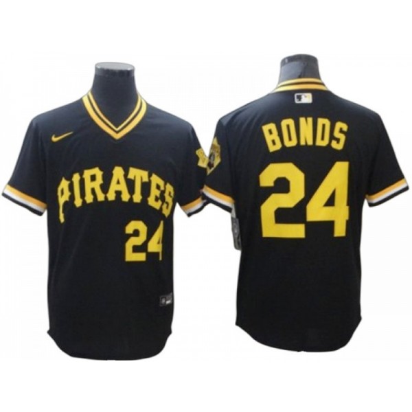 Pittsburgh Pirates #24 Barry Bonds Vintage Black Jersey