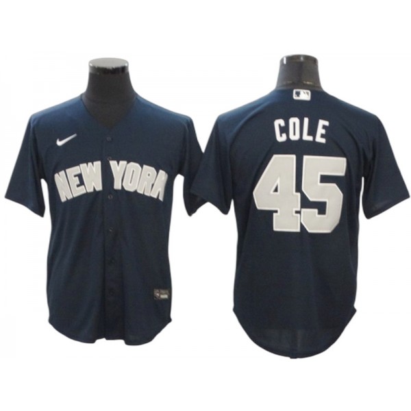 New York Yankees #45 Gerrit Cole Navy Alternate Cool Base Player Name Jersey