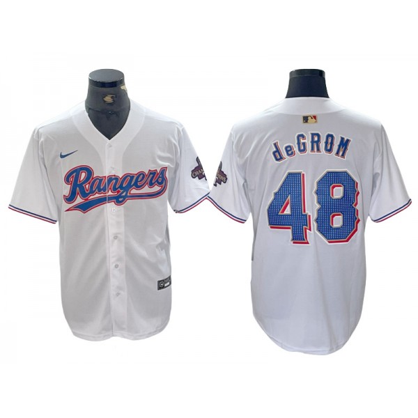 Texas Rangers #48 Jacob deGrom White 2024 Gold Collection Limited Jersey