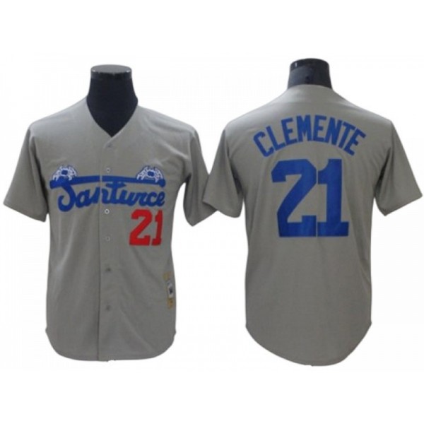 Santurce Crabbers #21 Roberto Clemente Gray Baseball Jersey