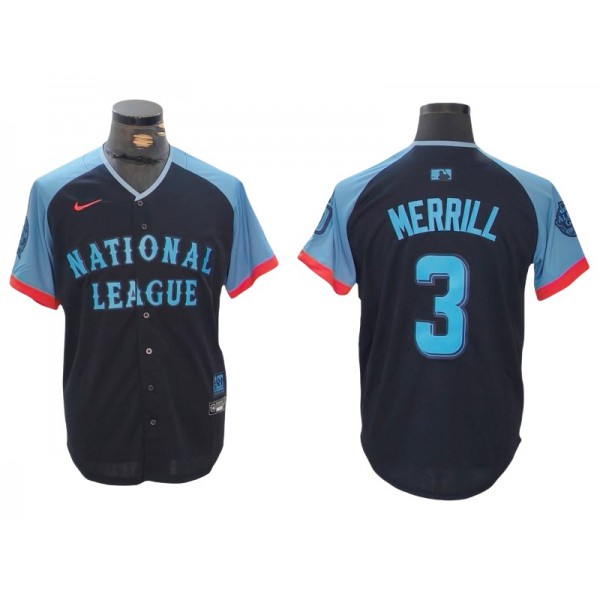 National League #3 Jackson Merrill Black 2024 MLB All-Star Game Limited Jersey