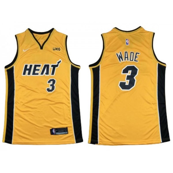 Miami Heat #3 Dwyane Wade Yellow 2020/21 Earned Edition Swingman Jersey