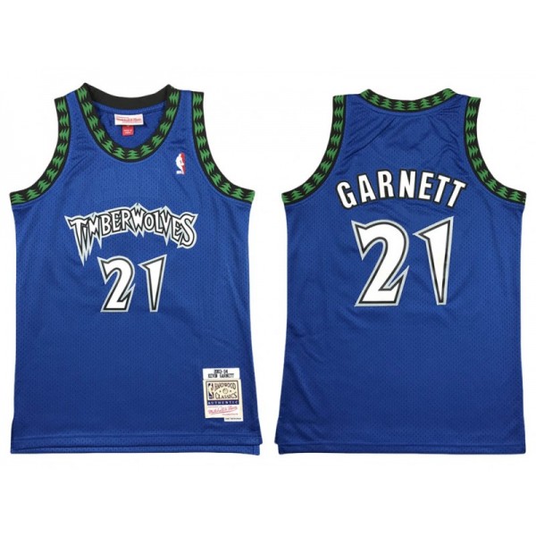 Minnesota Timberwolves #21 Kevin Garnett Blue 2003/04 Hardwood Classics Jersey