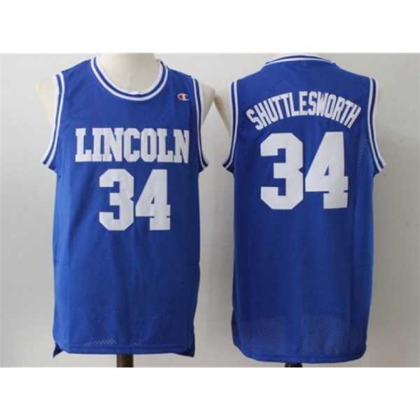 He Got Game Lincoln High School #34 Jesus Shuttlesworth Blue Movie Basketball Jersey