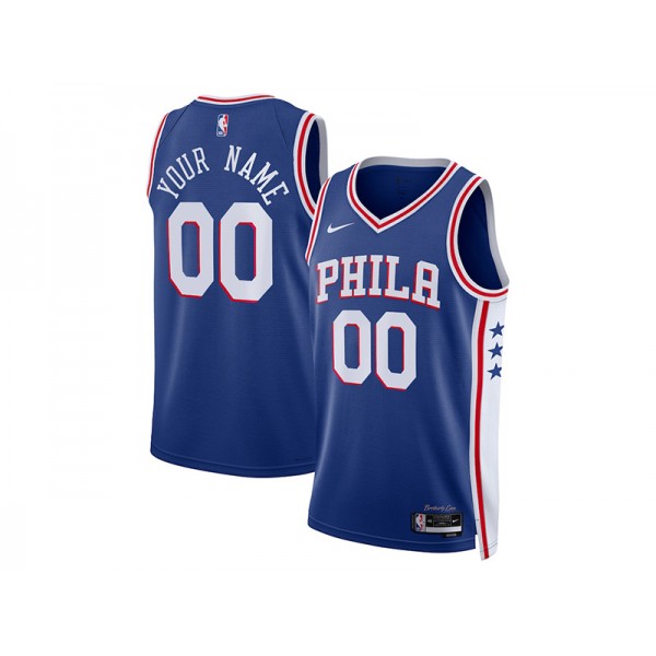 Philadelphia 76ers #00 Blue Swingman Custom Jersey