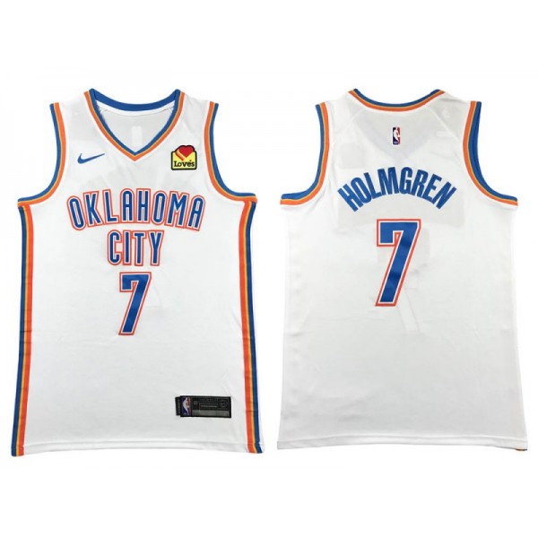 Oklahoma City Thunder #7 Chet Holmgren White Swingman Jersey