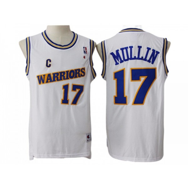 Golden State Warriors #17 Chris Mullin White Throwback Jersey