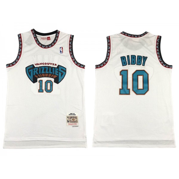 Vancouver Grizzlies #10 Mike Bibby White 1998/99 Hardwood Classics Jersey