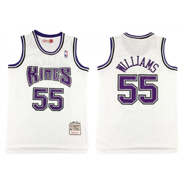 Sacramento Kings #55 Jason Williams White Hardwood Classic Jersey