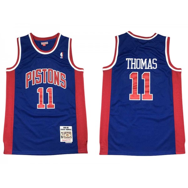 Detroit Pistons #11 Isiah Thomas Blue 1988/89 Hardwood Classics Jersey