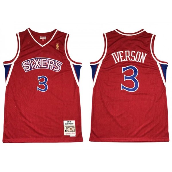 Philadelphia 76ers #3 Allen Iverson Red 1996/97 Hardwood Classics Jersey