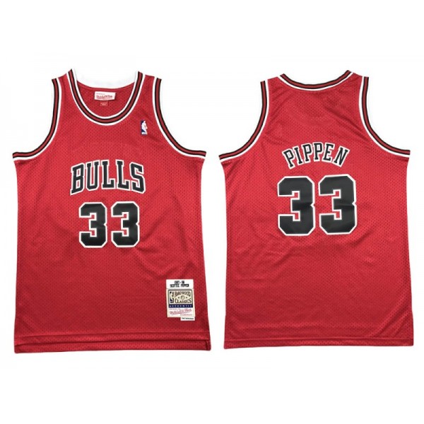 Chicago Bulls #33 Scottie Pippen Red 1997/98 Hardwood Classics Jersey