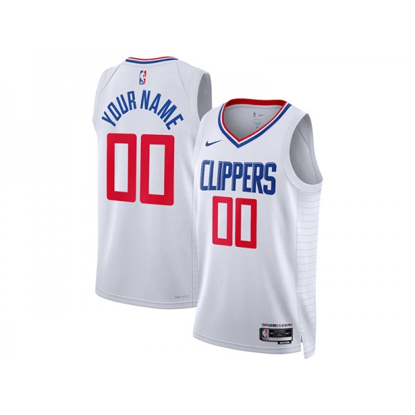 Los Angeles Clippers #00 White Association Edition Swingman Custom Jersey