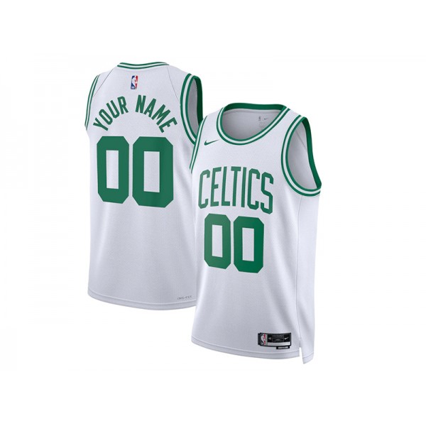 Boston Celtics #00 White Association Edition Swingman Custom Jersey