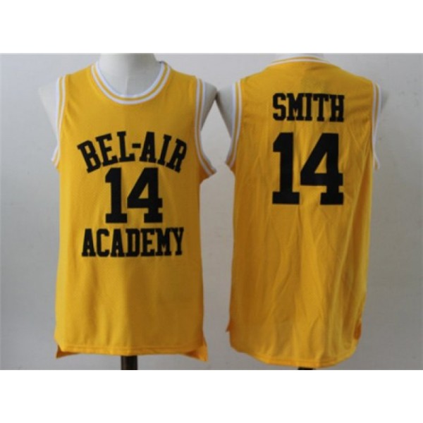 The Fresh Prince of Bel-Air Bel-Air Academy #14 Will Smith Yellow Movie Basketball Jersey