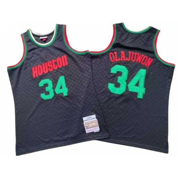 Houston Rockets #34 Hakeem Olajuwon Black 1993/94 Classic Jersey