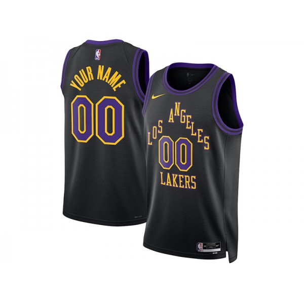 Los Angeles Lakers #00 Black 2023/24 City Edition Swingman Custom Jersey