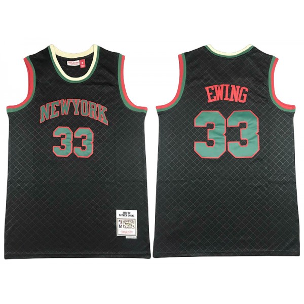 New York Knicks #33 Patrick Ewing Black 1991/92 Hardwood Classics Jersey