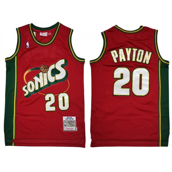 Seattle SuperSonics #20 Gary Payton Red 1997-98 Hardwood Classics Jersey