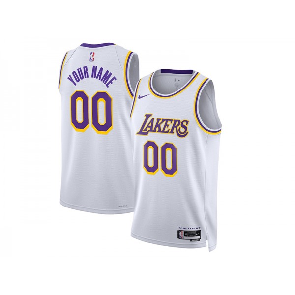 Los Angeles Lakers #00 White Swingman Custom Jersey